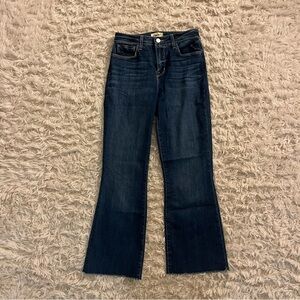 L’AGENCE Kendra High Rise Cropped Flare Jean Size 25 Dark Wash Laredo Size 2